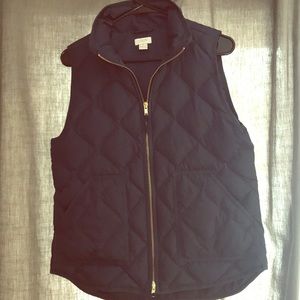 J Crew navy blue puffer vest